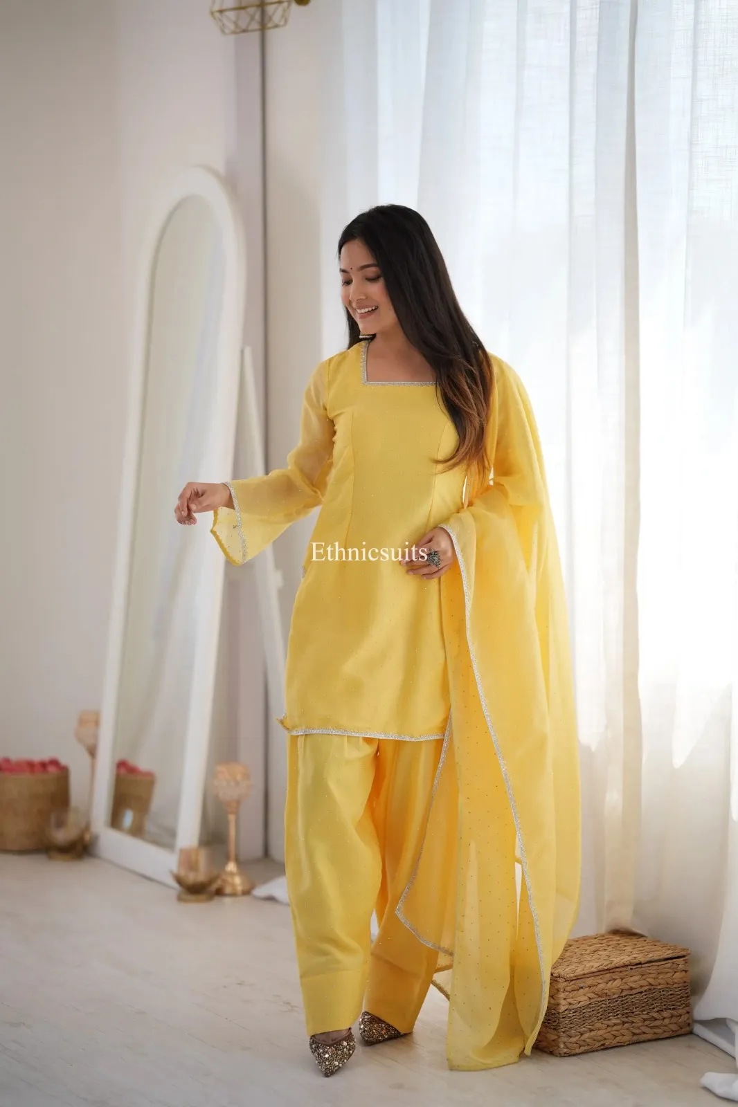Pastel Yellow Farsi Salwar Suit
