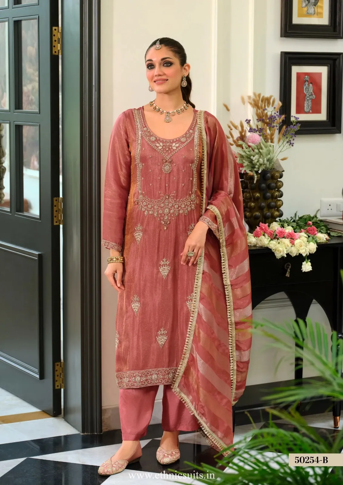 Peach Color Readymade Shalwar Kameez