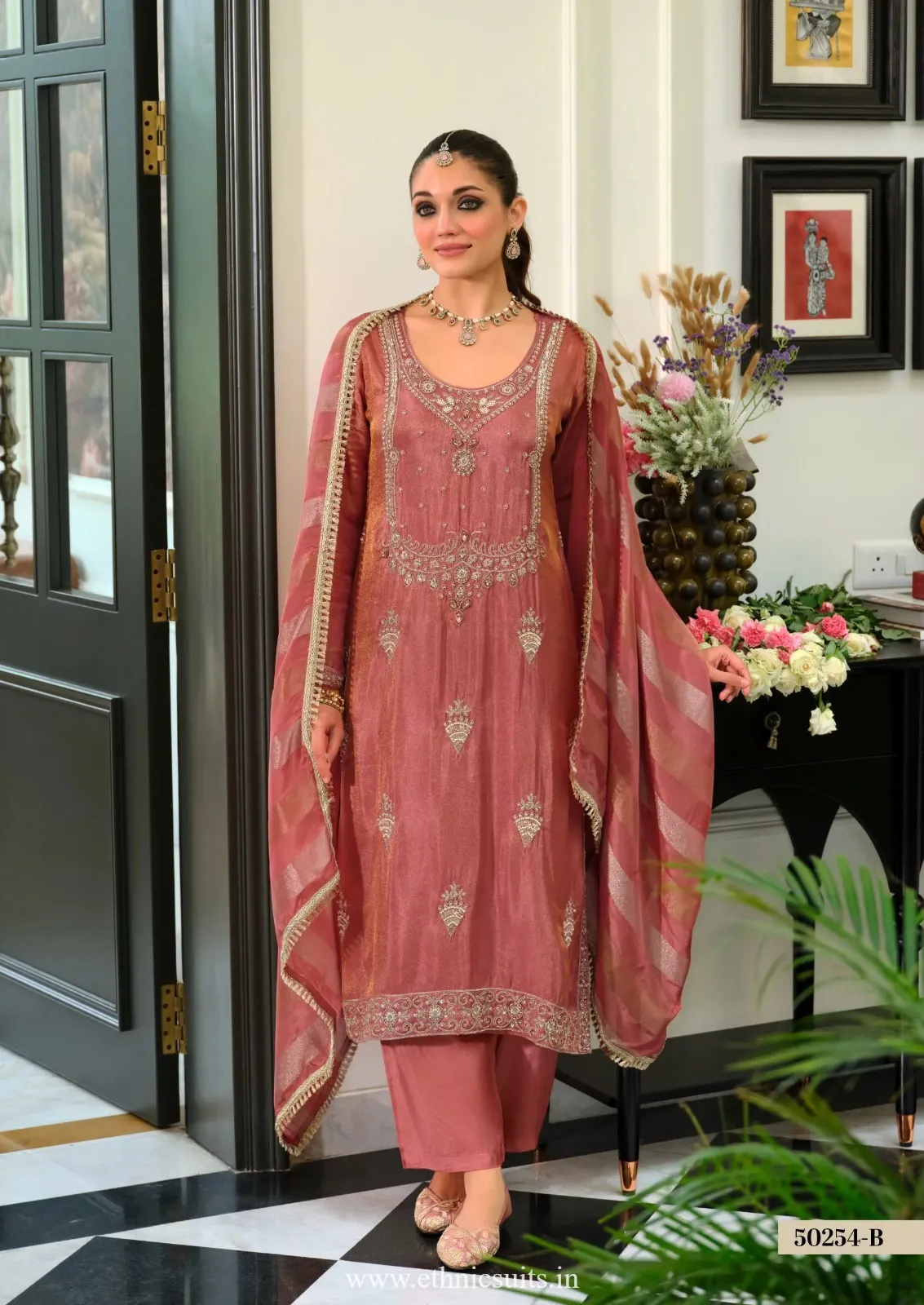 Peach Color Readymade Shalwar Kameez