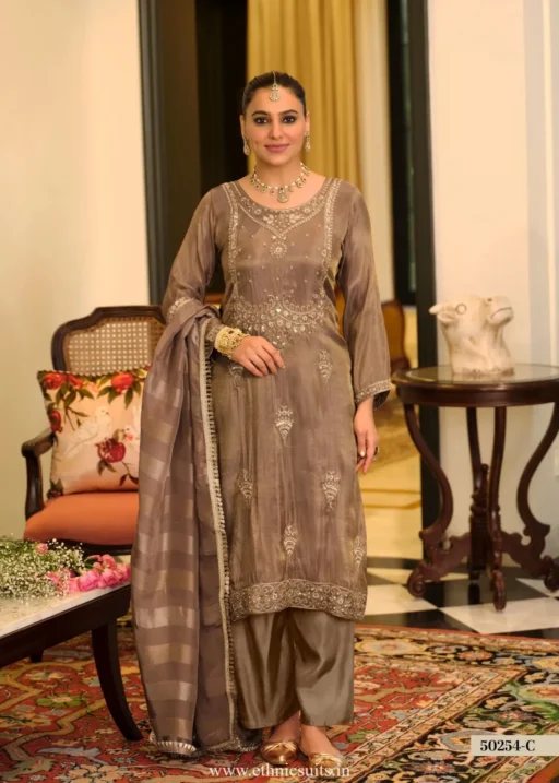 Premium Brown Color Shalwar Kameez for Wedding