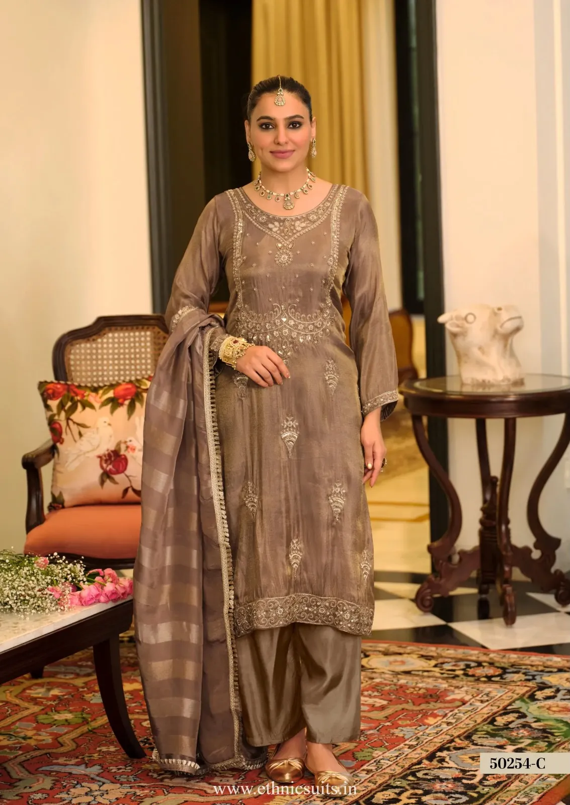 Premium Brown Color Shalwar Kameez for Wedding