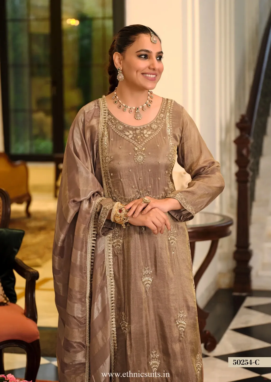 Premium Brown Color Shalwar Kameez for Wedding