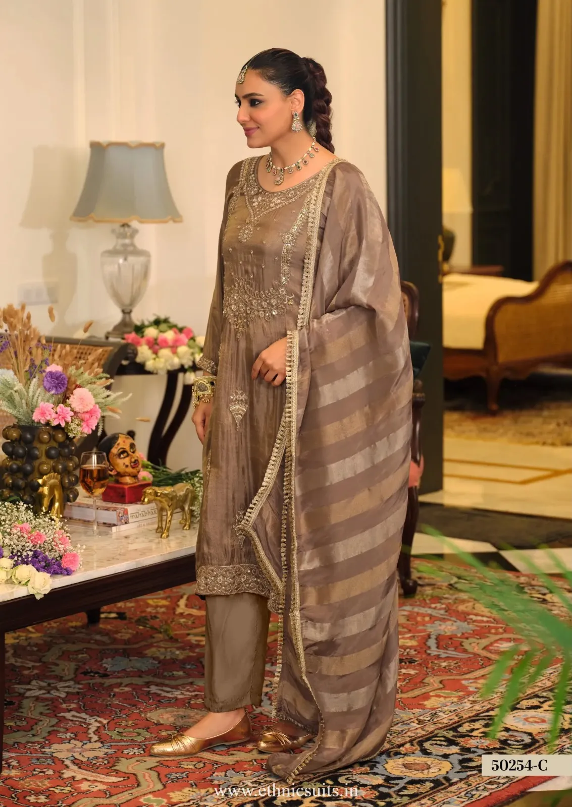 Premium Brown Color Shalwar Kameez for Wedding