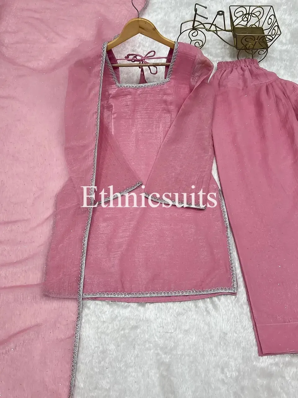 Readymade Farsi Salwar Suit in Pink Color