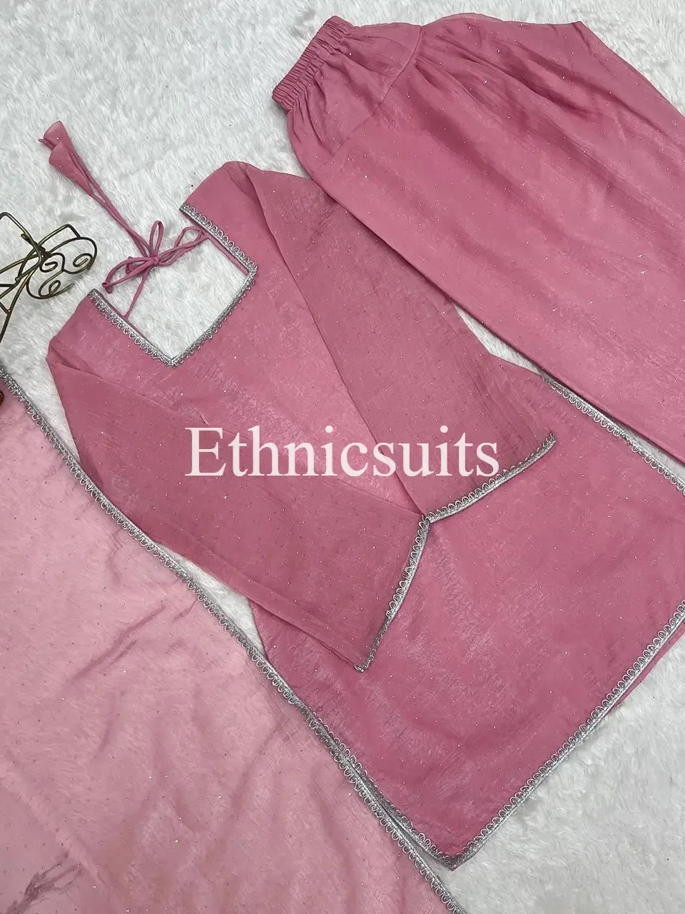 Readymade Farsi Salwar Suit in Pink Color