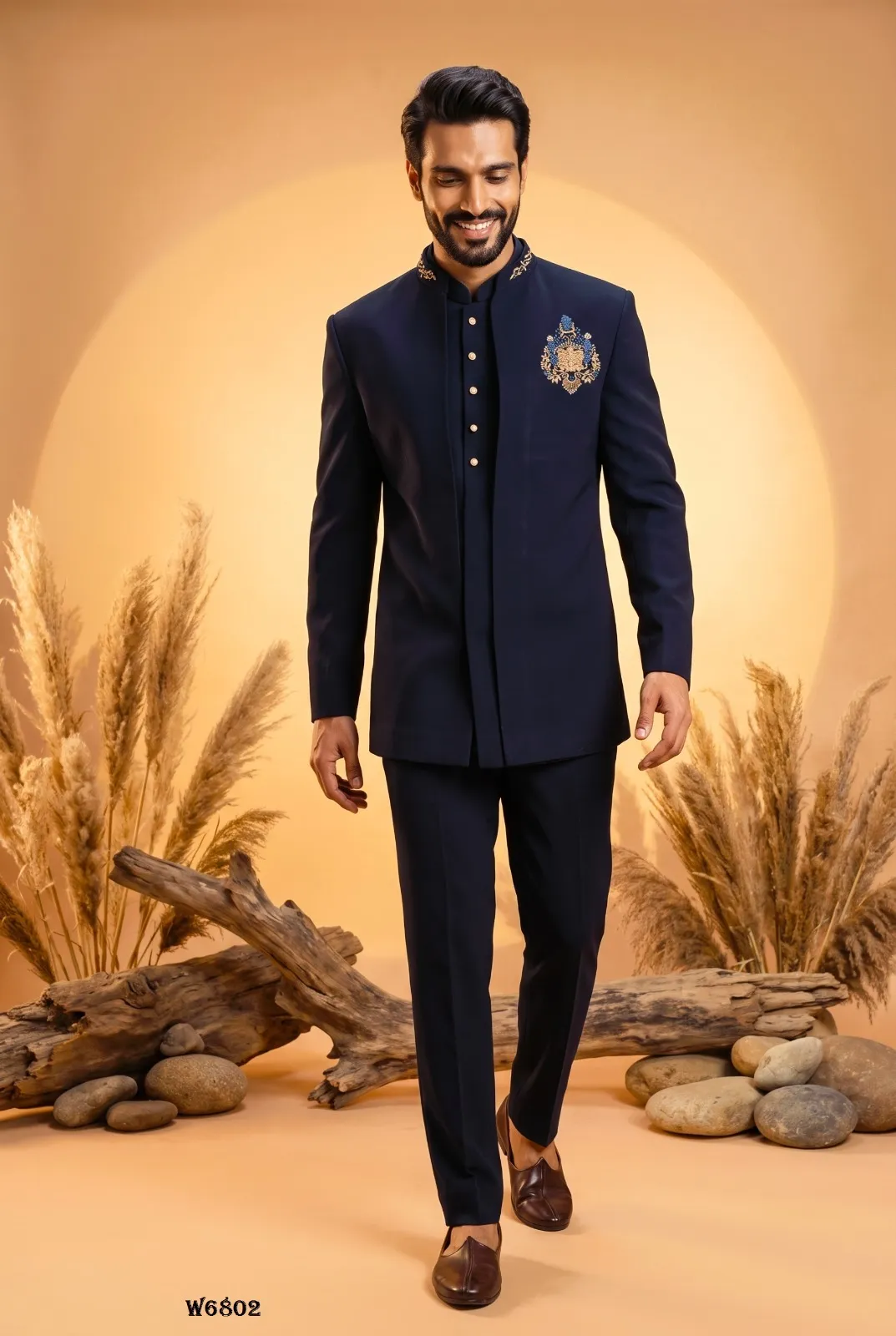 Royal Blue Handwork Jodhpuri Suit for Men made to wear in receptions and night parties good for Men age group 20 to 50