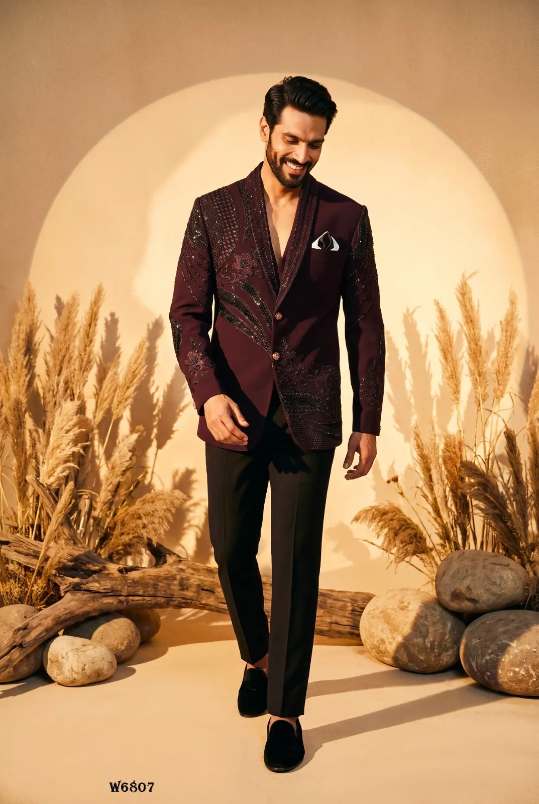 Wine Color Wedding Wear Blazer for Men